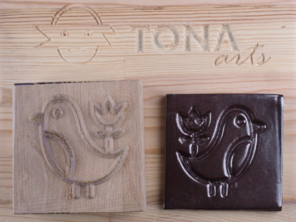 Nordischer Vogel -D8 7 x 7 cm Stempel > Quadratische Stempel TONA arts