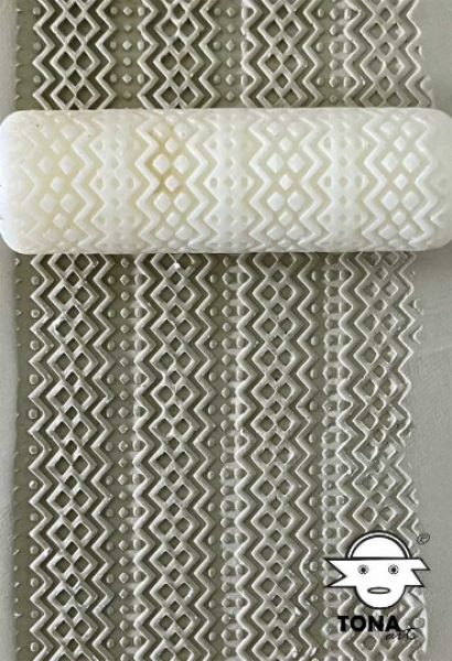 3D HandRoller-F28n-ZIG-ZAG negativ Default Title Ton Roller > Kunststoffroller TONA arts