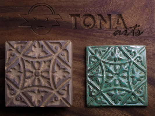 TILE-pat-42 7 x 7 cm Stempel > Quadratische Stempel TONA arts