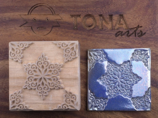 TILE-pat-55 7 x 7 cm Stempel > Quadratische Stempel TONA arts