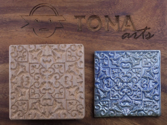 TILE-pat-67 7 x 7 cm Stempel > Quadratische Stempel TONA arts