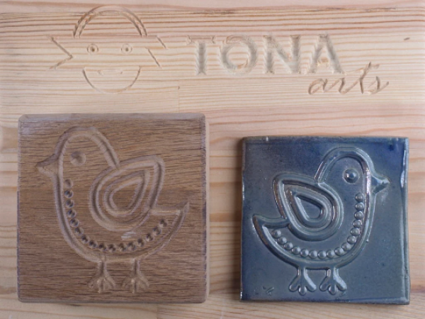 Nordischer Vogel -D9 7 x 7 cm Stempel > Quadratische Stempel TONA arts