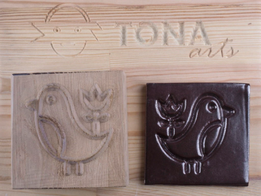 Nordischer Vogel -D8 7 x 7 cm Stempel > Quadratische Stempel TONA arts